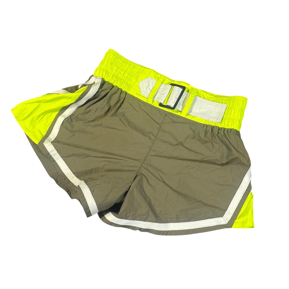 Free‎ People Movement Shorts NWOT Women's Small Olive Lime Green Belted Sample